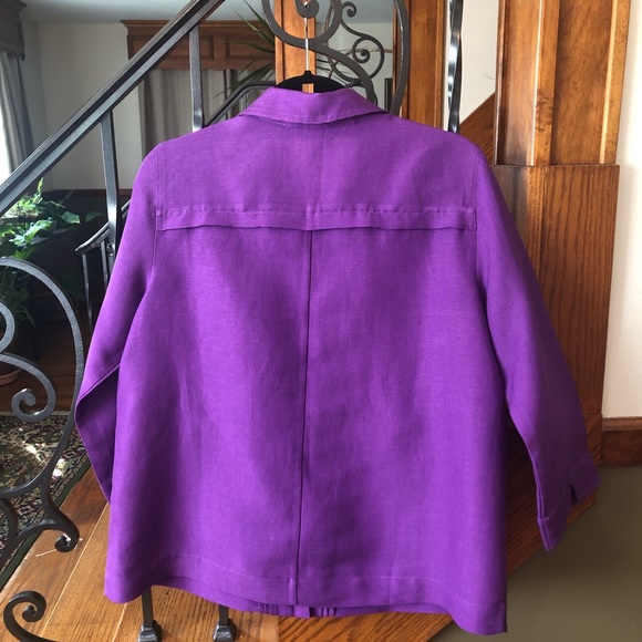 Christopher & Banks Purple Linen Blend Blazer M - Picture 2 of 8